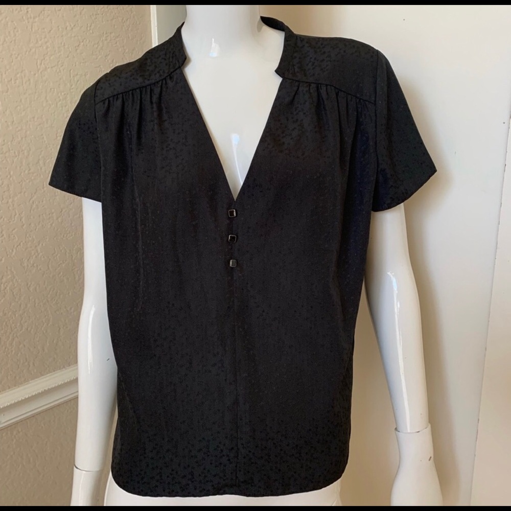 Reiss Black Short Sleeve Blouse